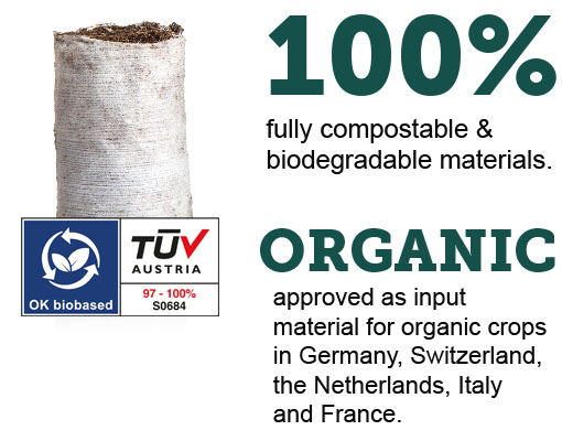 Ellepot Organic Propagation Paper approved as input material for organic crops in Denmark, Switzerland, France, Germany & Canada